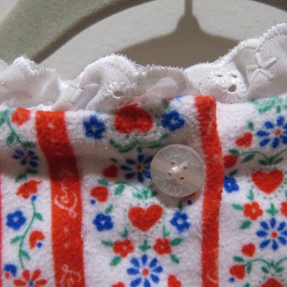 LANZ OF SALZBURG Tyrolean Cotton Flannel Floral Heart Nightgown Dress Prairie - Picture 11 of 14